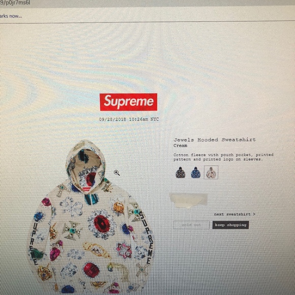🎄Sold Out ‘Supreme Jewels Hooded Sweatshirt - Picture 8 of 8